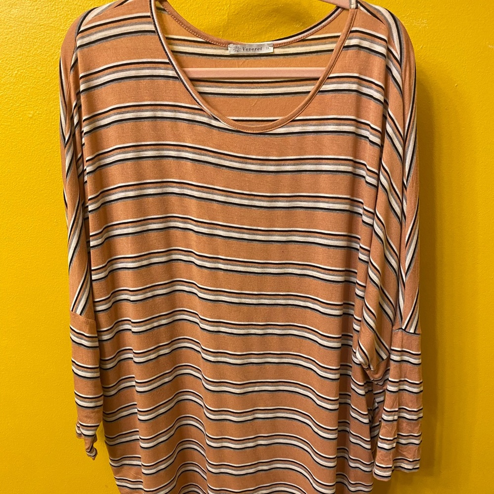 Orange striped long sleeve shirt